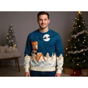 Whataburger North Pole Ugly Christmas Sweater Men's Size MD Texas